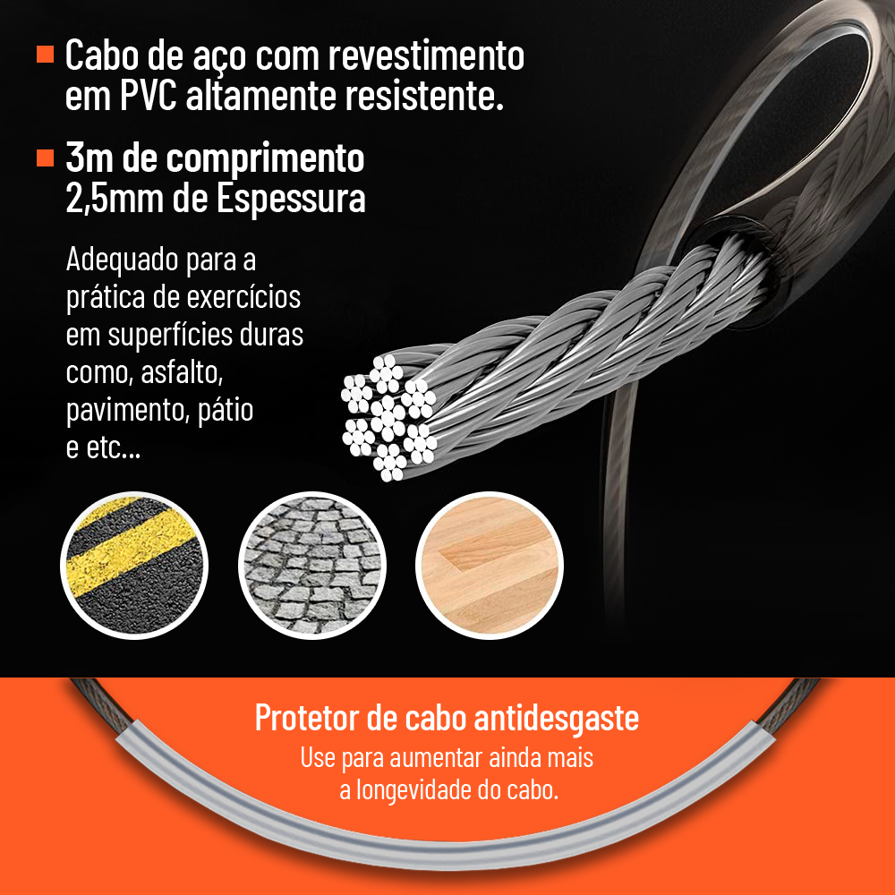 Corda-de-pular-Speed-Rope-com-Rolamento-D1fitness-Cabo
