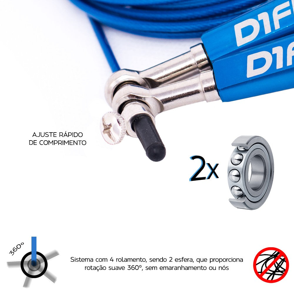 Corda Speed Rope 3.0 D1fitness Azul Juntinha