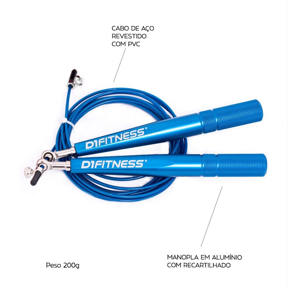 Corda Speed Rope 3.0 D1fitness Azul Juntinha
