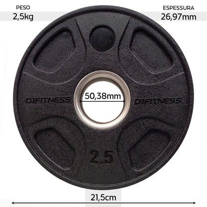 Anilha Elite Emborrachada - 4 Grips